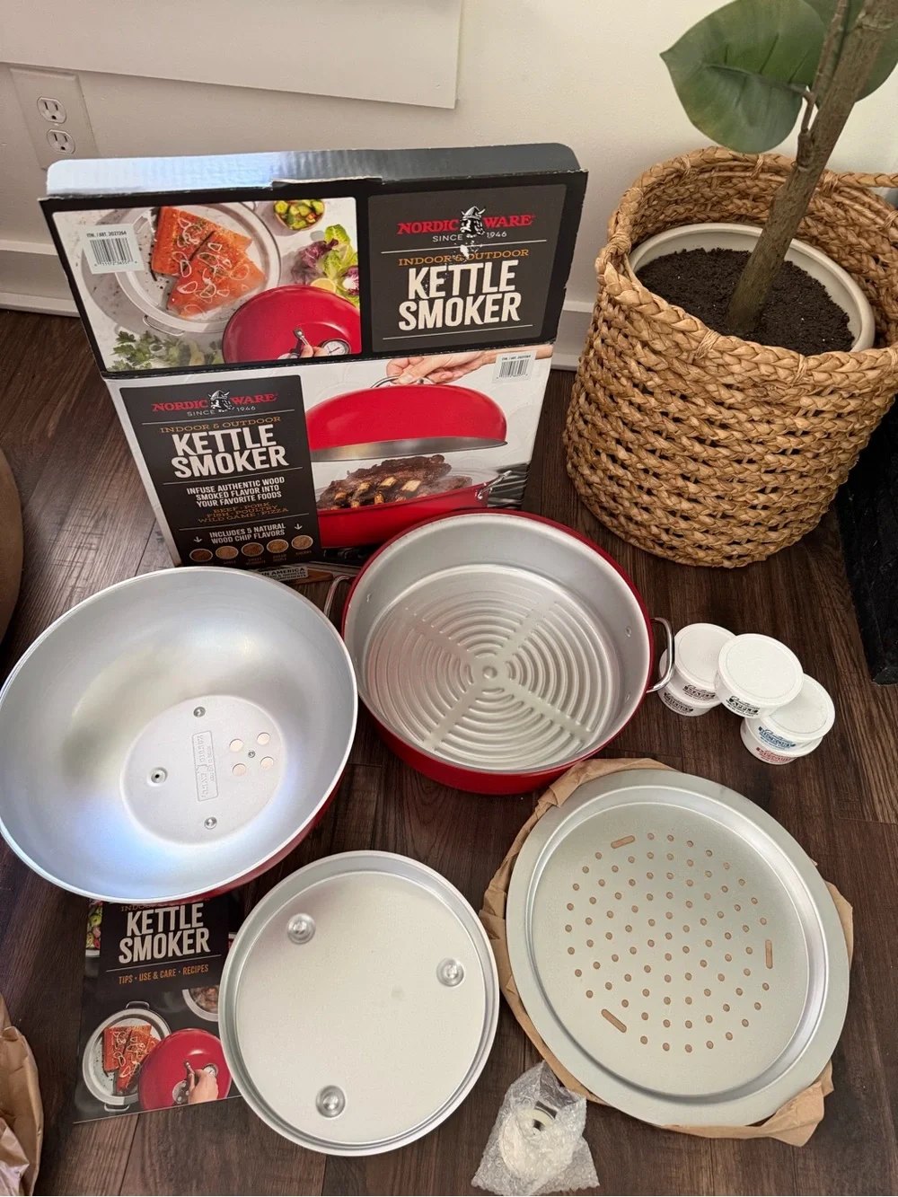 Nordic Ware Red Stovetop Roaster with Dome Lid